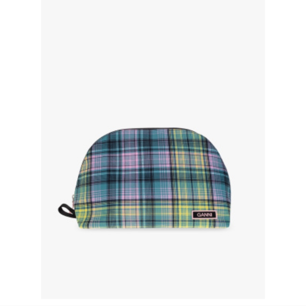 GANNI Plaid Cosmetic Bag
